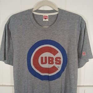 Homage T-Shirt Chicago Cubs MLB Logo Men's Large Gray Tri-Blend Baseball Tee SS